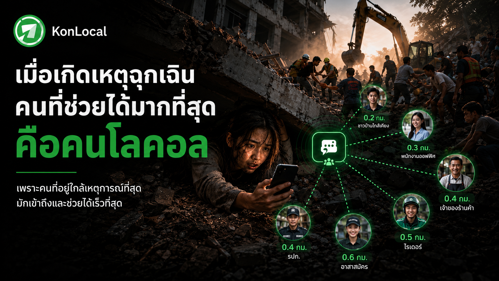 เอาชีวิตรอดจากแผ่นดินไหวด้วย KonLocal